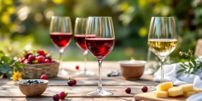 Eco-friendly disposable wine glasses at a garden celebration.